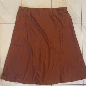 Express Rich Brown Midi Skirt